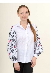 Uncut, embroidered women's white with red, size М