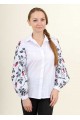 Uncut, embroidered women's white with red