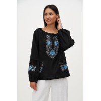 Women's black embroidered shirt Solomiya