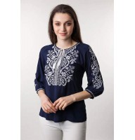 Women's blue embroidered shirt Wave