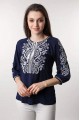 Women's blue embroidered shirt Wave