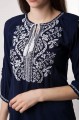 Women's blue embroidered shirt Wave