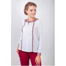 Charming necklace, women's embroidered shirt made of white staple
