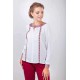 Charming necklace, women's embroidered shirt made of white staple