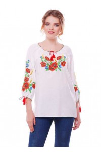 Carpathian wreath, embroidered women's white