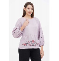 Gandzia, women's lavender embroidered shirt