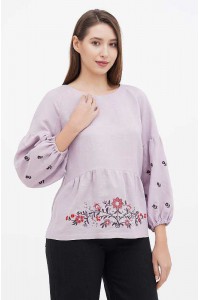 Gandzia, women's lavender embroidered shirt