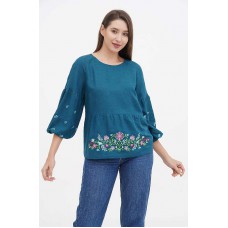 Gandzia, embroidered women's turquoise