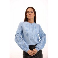 Ulita, women's blue embroidered blouse