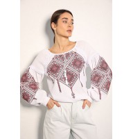 Women's embroidered shirt red Katrya