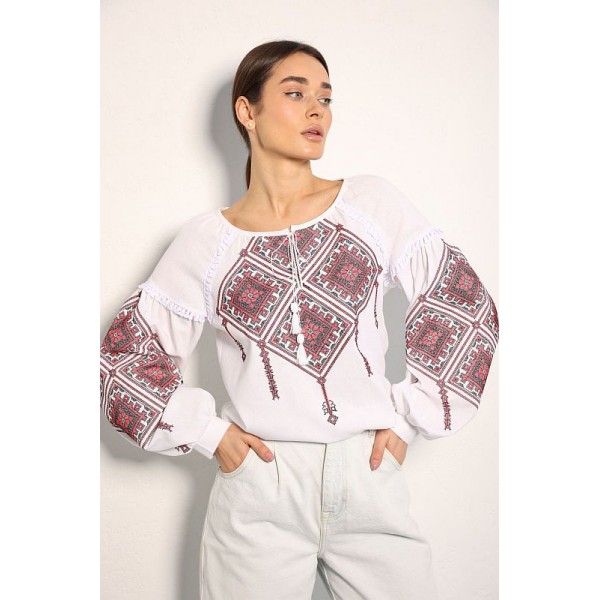 Women's embroidered shirt red Katrya