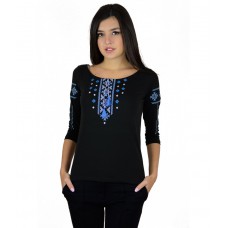 Women's embroidered t-shirt with blue Sviatkova embroidery
