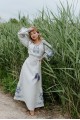 Women's gray embroidered dress Petrykivka