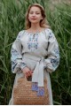 Women's gray embroidered dress Petrykivka