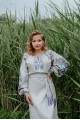 Women's gray embroidered dress Petrykivka