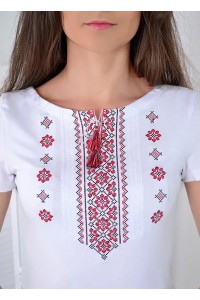 Elegant white embroidery with an ornament