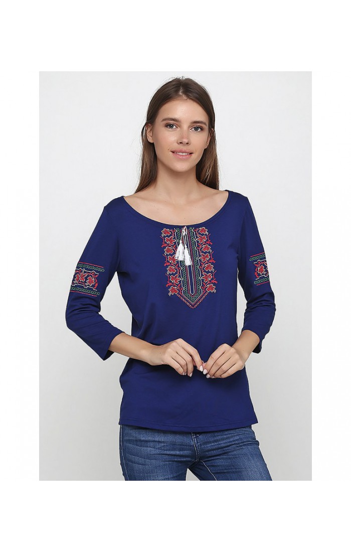 Anna, T-shirt with long sleeves, blue