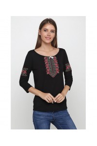 Maria, T-shirt with sleeves 3/4, black