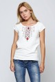 Women's embroidered T-shirt white Rose