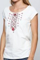 Women's embroidered T-shirt white Rose