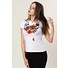 Cornflower field, women's embroidered white T-shirt, 4XL
