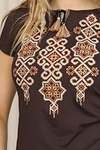 Футболка коричнева жіноча з коротким рукавом Еллада, 4XL