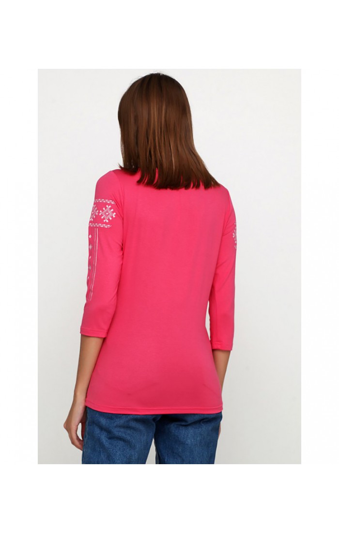 Vita, women's pink embroidered T-shirt