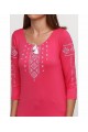 Vita, women's pink embroidered T-shirt