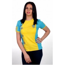 Украина, желтая-голубая, женская вышитая футболка