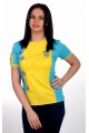 Ukraine, yellow-blue, women's embroidered T-shirt