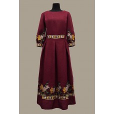 Synevyr long embroidered linen dress, size 54