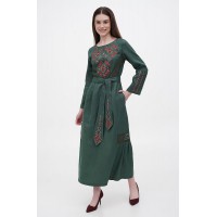 Сукня вишиванка зелена Роксана