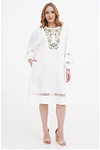Dress linen long white embroidered shirt Boguslava