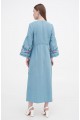 Cheremshina blue embroidered dress