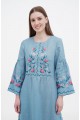 Cheremshina blue embroidered dress