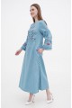 Cheremshina blue embroidered dress