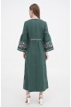 Cheremshina green embroidered dress