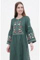 Cheremshina green embroidered dress