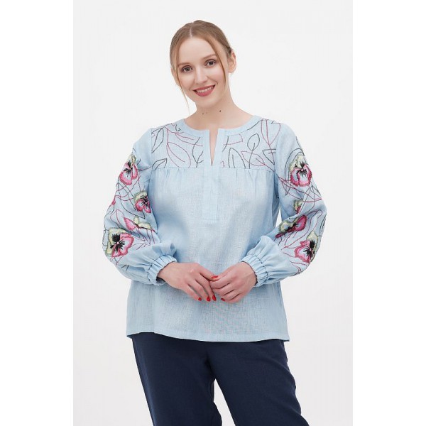 Women's embroidered jacket blue Berezhanka