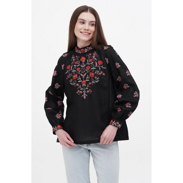 Women's embroidered shirt black Ternavka