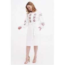 Dress linen white embroidered shirt Nastusha