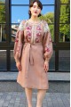 Dress linen pink embroidered shirt Nastusha