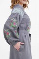 Dress linen gray embroidered shirt Nastusha