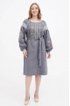 Dress linen gray embroidered shirt Nastusha