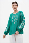 Women's green embroidered shirt "Laska"