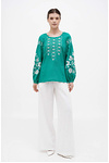 Women's green embroidered shirt "Laska"