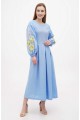 Dress linen long blue Theodora