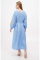 Dress linen long blue Theodora