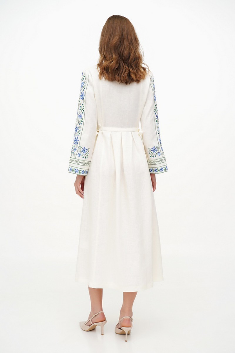 Women's dress with embroidery on the sleeves, Vlasta