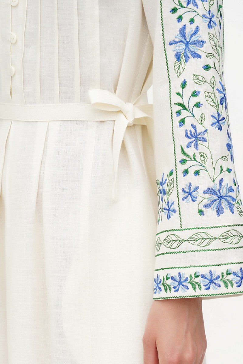 Women's dress with embroidery on the sleeves, Vlasta